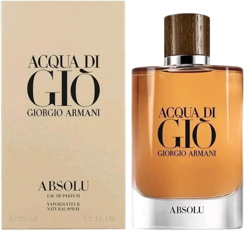 Giorgio Armani Acqua Di Giò Absolu, Acqua Di Giò Absolu EDP, Armani men's perfume, men's Eau de Parfum, 125ml men's fragrance, 4.2 oz men's perfume, luxury men's fragrance, designer men's perfume, fresh aquatic fragrance, woody men's fragrance