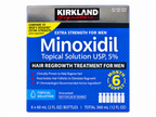 Kirkland Minoxidil 5%, Minoxidil for Men, 5% Minoxidil Hair Regrowth, Kirkland Hair Regrowth, Men's Hair Loss Treatment, Extra Strength Minoxidil, Hair Regrowth Treatment for Men, 6 Month Minoxidil Supply