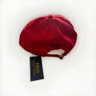New Polo Ralph Lauren Solid Red Baseball Cap with Navy Polo Player Logo for Men